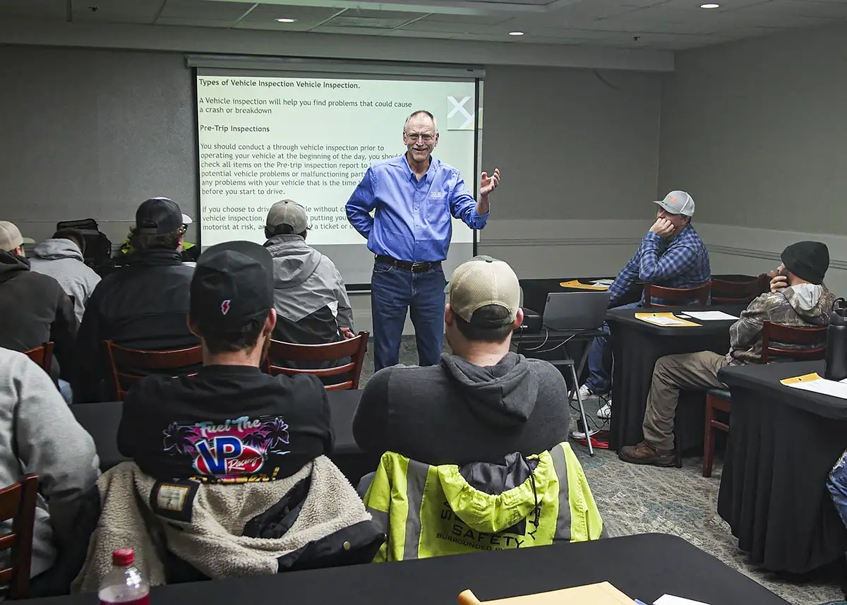 Tim Haynes, XKIG's CDL Coordinator and a certified DMV CDL Examiner, conducts the Entry-Level Driver Training (ELDT) classroom portion of the program and administers the official DMV CDL exam in Hamlet, North Carolina. After successfully completing the program, employees return to their home state to receive their new CDL.